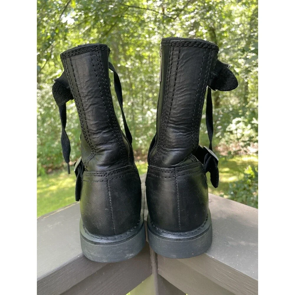 Harley Davidson Ranger Motorcycle Boots Men's 9.5 Black Leather Side Zip Biker